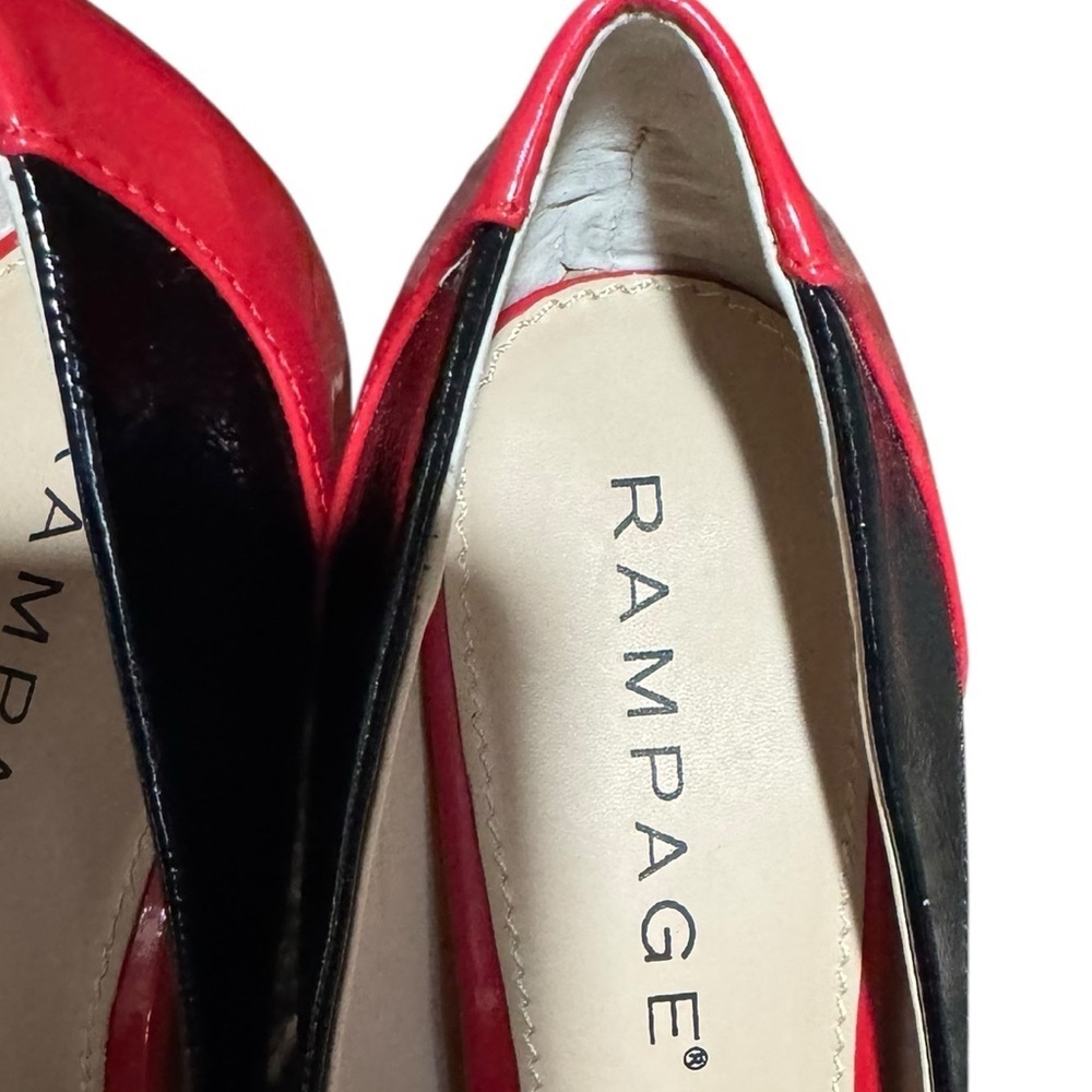 Rampage Red Patent + Leopard Print Heels – Size 7 - Picture 2 of 5